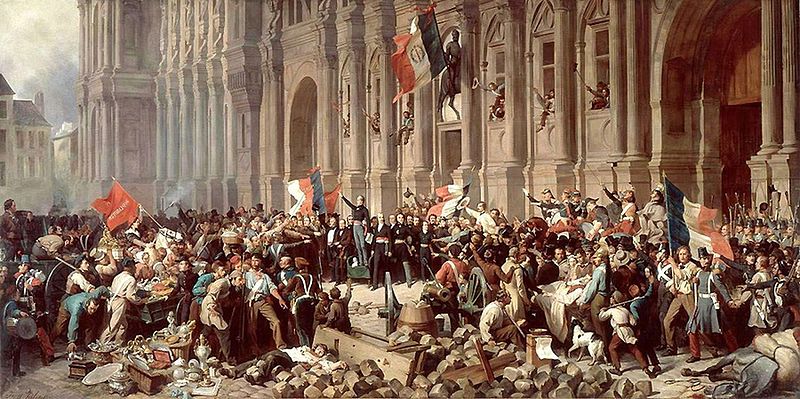 Lamartine in front of Town Hall in Paris Rejects the Red Flag, February 25th, 1848 (Henri Félix Emmanuel Philippoteaux) (1815-1884), Carnavalet Museum, Paris, P.258